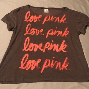 PINK "love pink" Scoop Neck Tee - Size XS